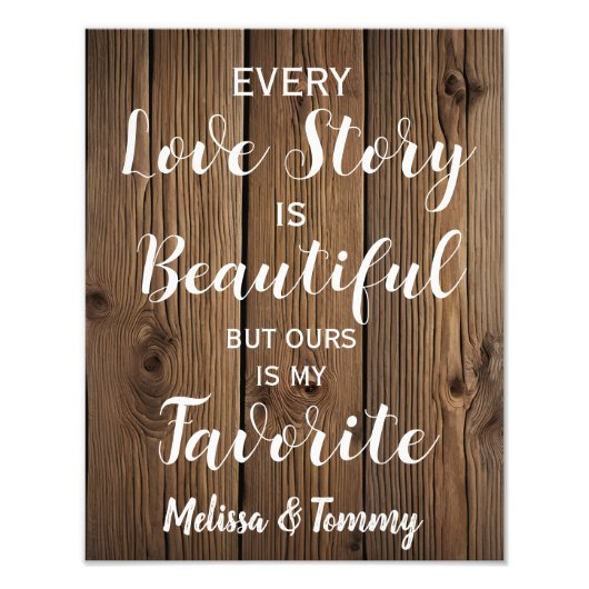 Liefde verhaal Rustic country barn bruiloft Foto Afdruk (Voorkant)