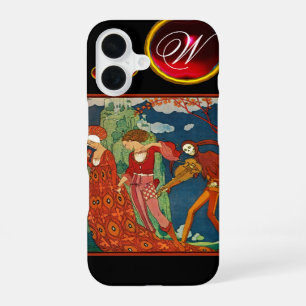 LIEFDE, VERLANGEN EN DOOD RODE EDELE STEEN MONOGRA iPhone 16 HOESJE