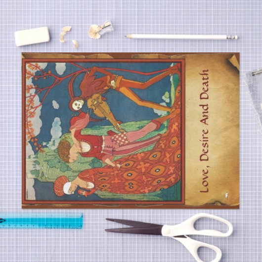 LIEFDE ,VERLANGEN EN DOOD Valentijnsdag perkament Tissuepapier (Craft)