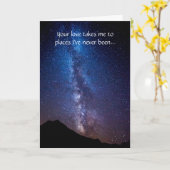 Liefde verliest ons melkweg Wenskaart Kaart (Gele Bloem)