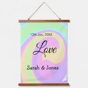 Liefde verloving huwelijks koppel kleurrijk bohpat hangend wandkleed
