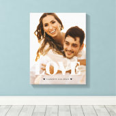 Liefde Verlovingsfoto Canvasprint Canvas Afdruk (Insitu (Houten vloer))