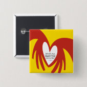 Liefde veroorzaakt angst voor Button (Voorkant /achterkant)