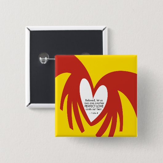 Liefde veroorzaakt angst voor Button (Voorkant /achterkant)