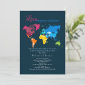 Liefde verovert afstandsrepetitie binnenuitnodigin kaart (Staand voorkant)