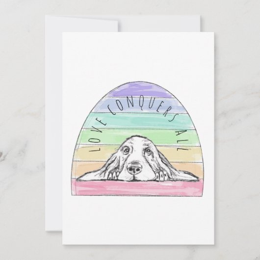 liefde verovert alle hondshond van de regenbooghon bedankkaart (Voorkant)