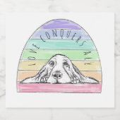 liefde verovert alle hondshond van de regenbooghon bier etiket (Enkel label)