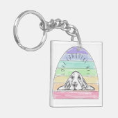 liefde verovert alle hondshond van de regenbooghon sleutelhanger (Voorkant Links)