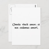 Liefde verovert alles; laten we ons ook overgeven  briefkaart (Voorkant / Achterkant)