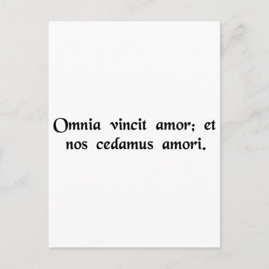 Liefde verovert alles; laten we ons ook overgeven  briefkaart (Voorkant)