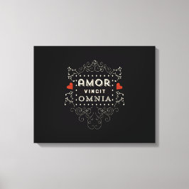 Liefde verovert alles - Latijns- typografie Canvas Afdruk