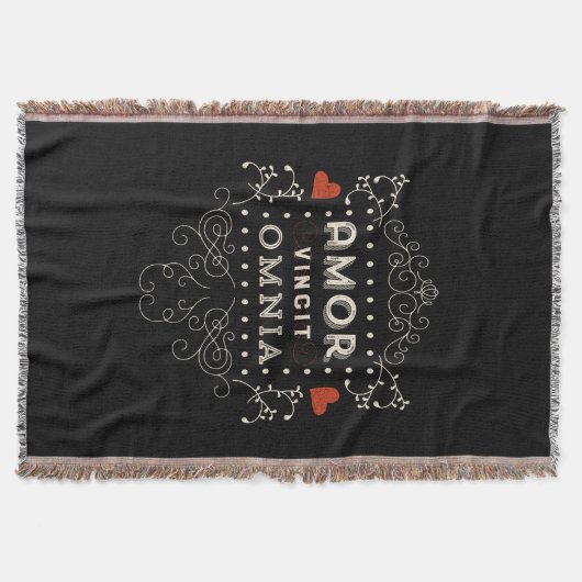 Liefde verovert alles - Latijns- typografie Deken (Voorkant)