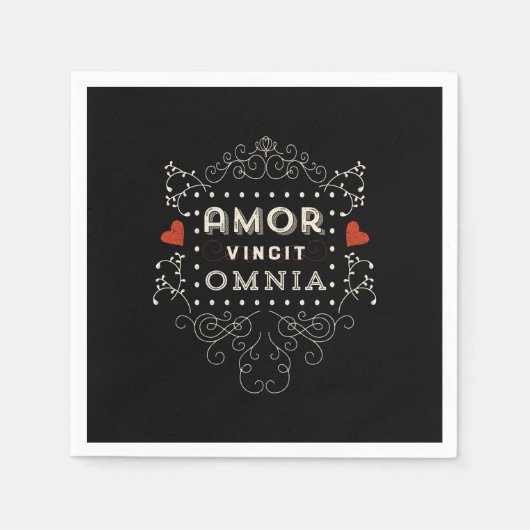 Liefde verovert alles - Latijns- typografie Servetten (Voorkant)