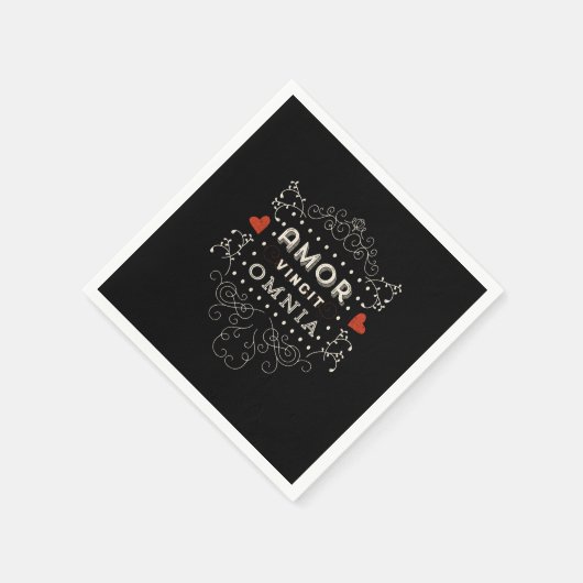 Liefde verovert alles - Latijns- typografie Servetten (Hoek)