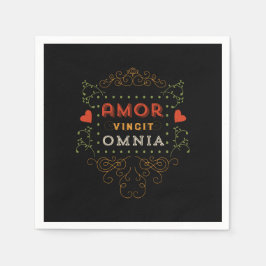 Liefde verovert alles -  Latijnse typografie Servetten