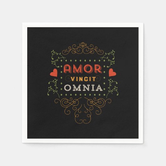 Liefde verovert alles -  Latijnse typografie Servetten (Voorkant)