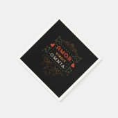 Liefde verovert alles -  Latijnse typografie Servetten (Hoek)