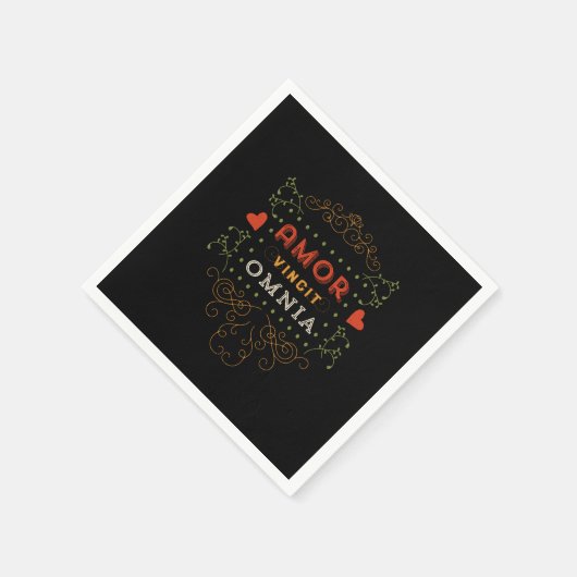 Liefde verovert alles - Latijnse typografie Servetten (Hoek)