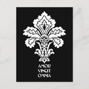 Liefde verovert alles (zwart-wit) briefkaart