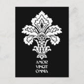 Liefde verovert alles (zwart-wit) briefkaart (Voorkant)