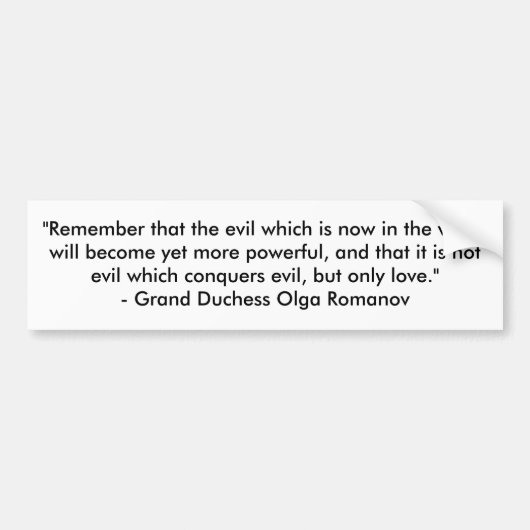 Liefde verovert kwaad bumpersticker (Voorkant)