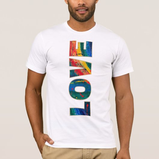 Liefde Verticale regenboog Kleurrijk Abstract Kuns T-shirt (Voorkant)