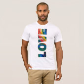 Liefde Verticale regenboog Kleurrijk Abstract Kuns T-shirt (Voorkant volledig)