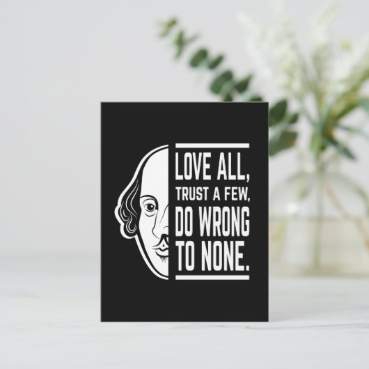 Liefde vertrouwen allemaal op een paar Shakespeare Briefkaart (Staand voorkant)