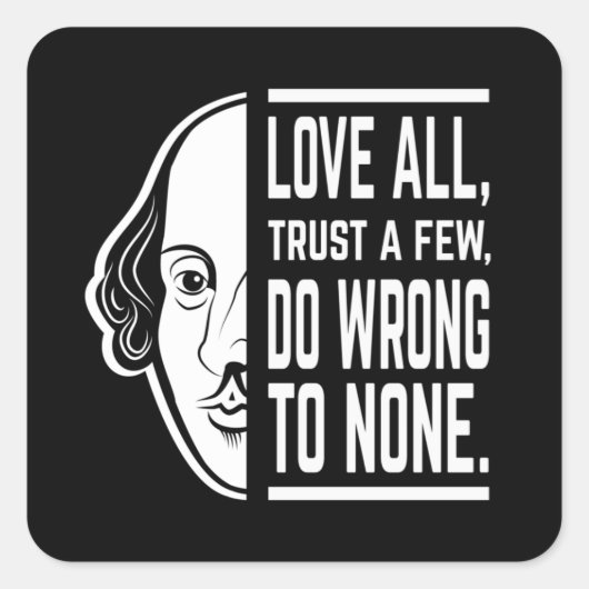 Liefde vertrouwen allemaal op een paar Shakespeare Vierkante Sticker (Voorkant)