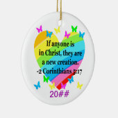 LIEFDE VERVULDE 2 KORINTIËRS 5:17 VERS KERAMISCH ORNAMENT (Rechts)