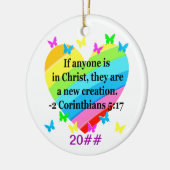 LIEFDE VERVULDE 2 KORINTIËRS 5:17 VERS KERAMISCH ORNAMENT (Links)