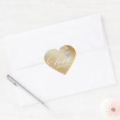 Liefde Verwijzingen Sticker Sieraden Hart Goud (Envelop)