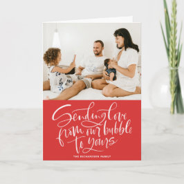 Liefde verzenden van onze ubbel naar de rode foto feestdagen kaart