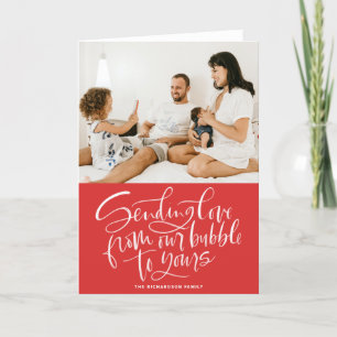 Liefde verzenden van onze ubbel naar de rode foto  feestdagen kaart