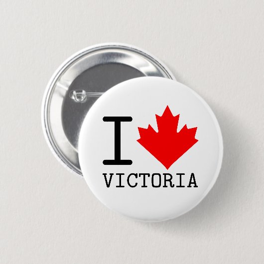 Liefde Victoria, Brits Columbia Canada Maple Leaf Ronde Button 5,7 Cm (Voorkant /achterkant)
