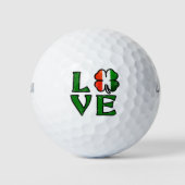 Liefde Vier Leaf Clover Ierse vlag St. Patrick's D Golfballen (Voorkant)