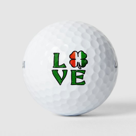Liefde Vier Leaf Clover Ierse vlag St. Patrick's D Golfballen (Voorkant)