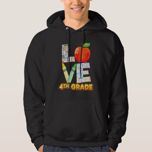Liefde vierde klas van het vierde Kind leraar Hoodie (Voorkant)