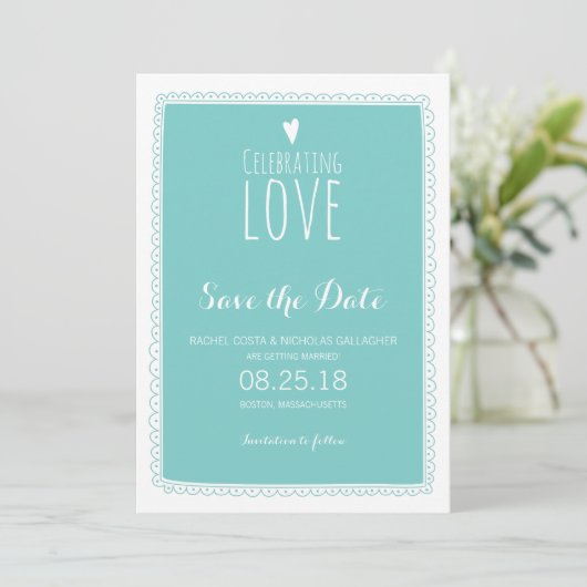 Liefde vieren | Datum opslaan Save The Date (Staand voorkant)
