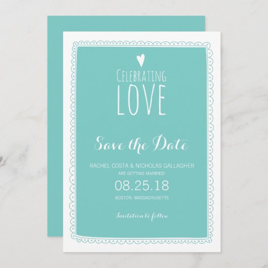 Liefde vieren | Datum opslaan Save The Date (Voorkant / Achterkant)