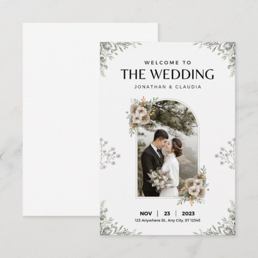 Liefde vieren en met deze verbluffende bruiloft kaart (Voorkant / Achterkant)