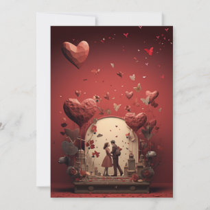Liefde vieren: hipster vintage valentijnsdag feestdagenkaart