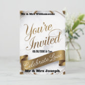 Liefde vieren Je bent uitgenodigd voor een mooie d Kaart (Staand voorkant)