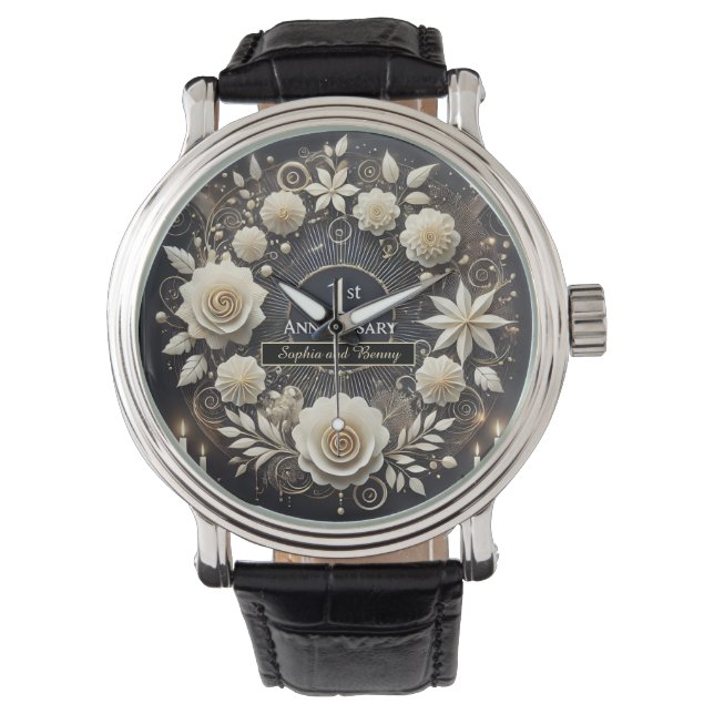 Liefde vieren met papier elegantie horloge (Voorkant)