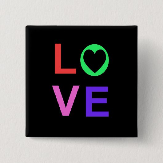 Liefde Vierkante Button 5,1 Cm (Voorkant)