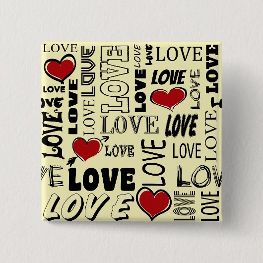 Liefde Vierkante Button 5,1 Cm (Voorkant)