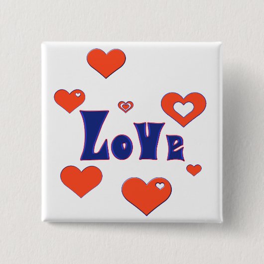 Liefde Vierkante Button 5,1 Cm (Voorkant)