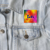 Liefde Vierkante Button 5,1 Cm (In situ)