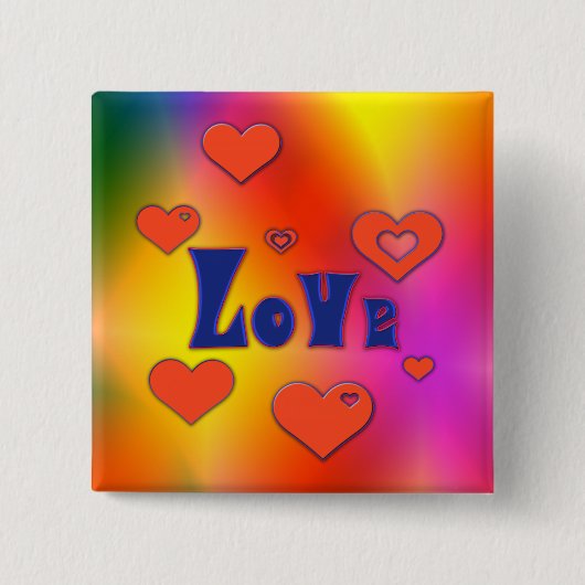 Liefde Vierkante Button 5,1 Cm (Voorkant)