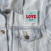 Liefde Vierkante Button 5,1 Cm (In situ)